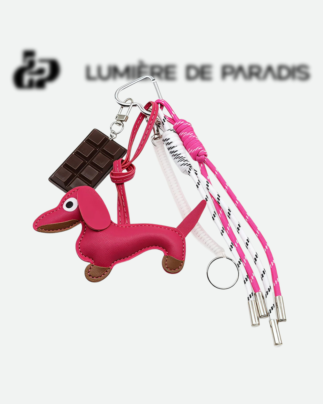 Chocolate&Puppy Bag Charm Rose Foncé